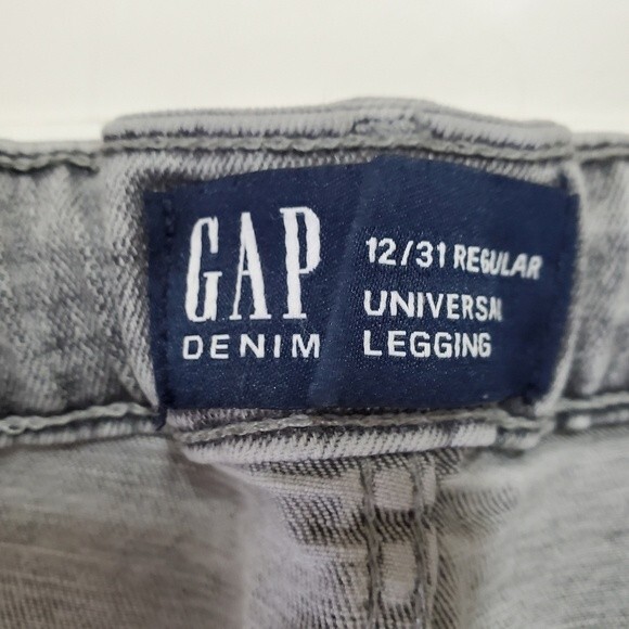 GAP universal legging jeans size 12 or 31 acid wash gray raw hem grey - Picture 2 of 10